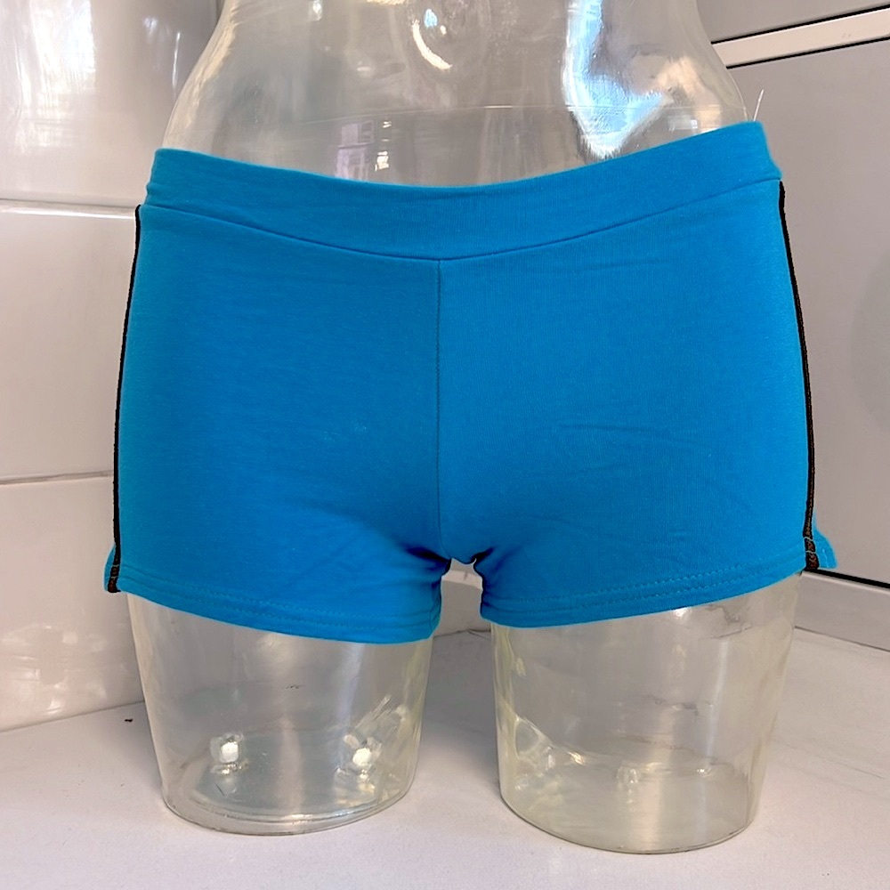 Pizzazz Turquoise/Brown Dance Shorts YL NWOT